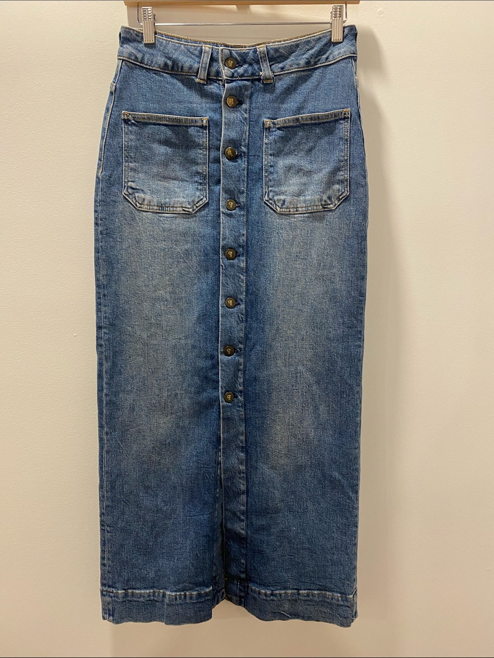 Pilcro Medium Blue Denim Pencil Skirt